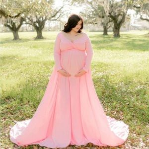 Pink maternity dress